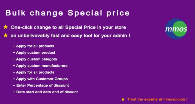 Bulk change  Special price