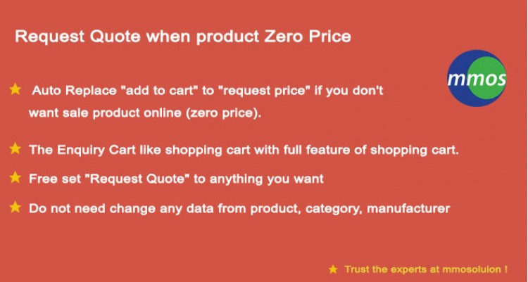 Request Quote when Product Zero Price