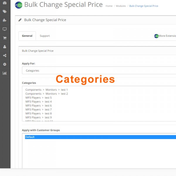 Bulk change  Special price