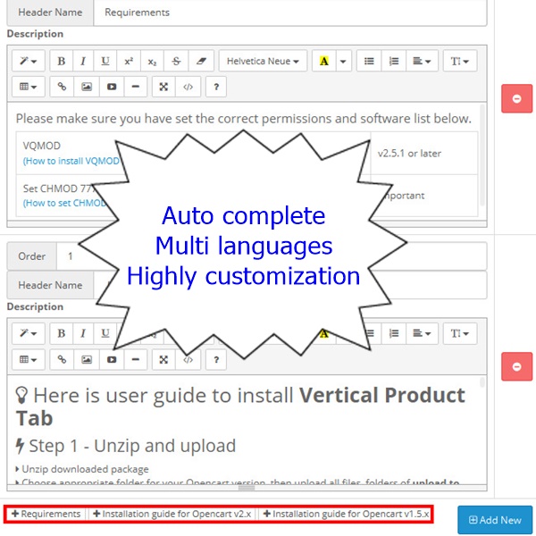 Vertical Product Tab-store